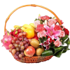 Fruits Basket - Roses, Lilies, Grapes, Kiwis etc.