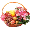Fruits Basket - Roses, Lilies, Grapes, Kiwis etc.