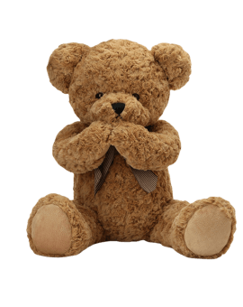 Shy Teddy Bear Toy - Light Brown
