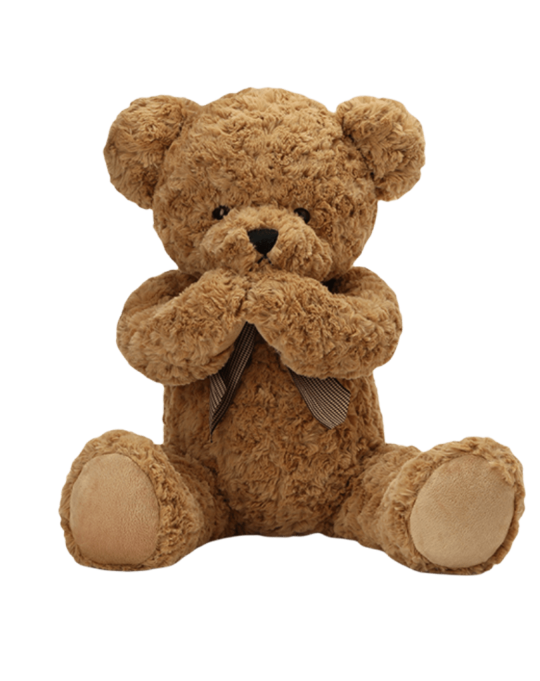 Shy Teddy Bear Toy - Light Brown