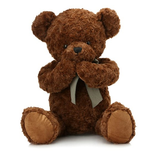 Shy Teddy Bear Toy - Dark Brown