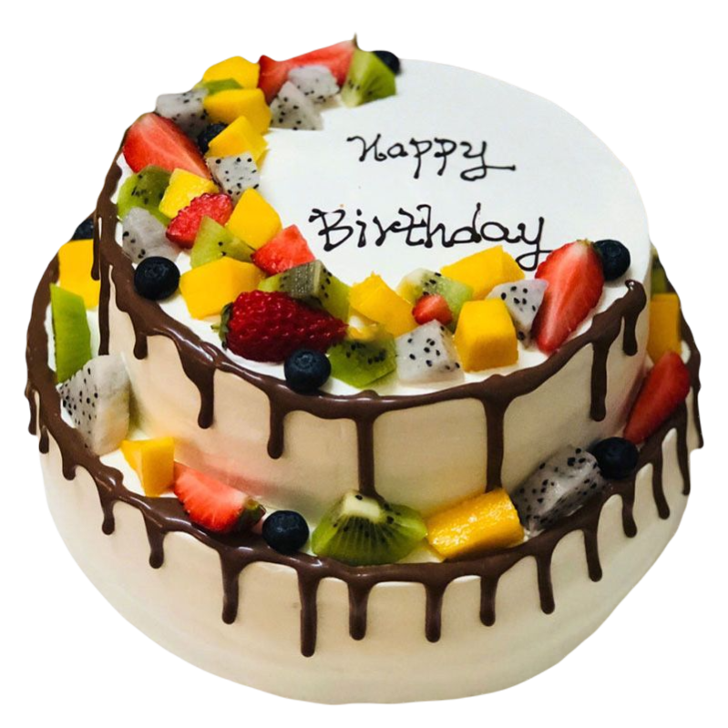 Birthday Double Chocolate Cake 8+6 inchese