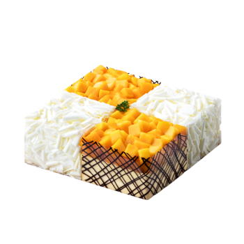 芒果榴莲鲜奶油生日蛋糕