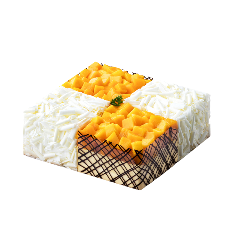 芒果榴莲鲜奶油生日蛋糕