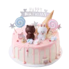 Brown Bear & Bunny Cream Cake