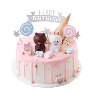 Brown Bear & Bunny Cream Cake