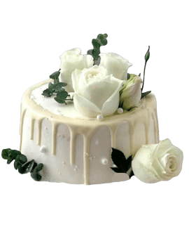 Fresh Cream Birthday Cake White Rose