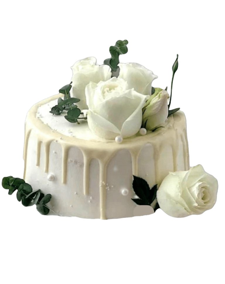 Fresh Cream Birthday Cake White Rosea