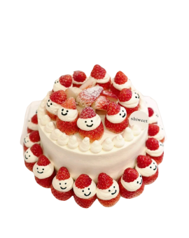 Christmas Fresh Cream Strawberry Birthday Cake 