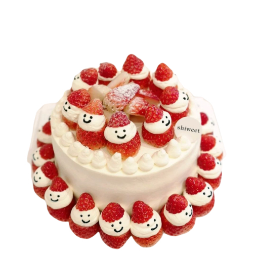 Christmas Fresh Cream Strawberry Birthday Cake 