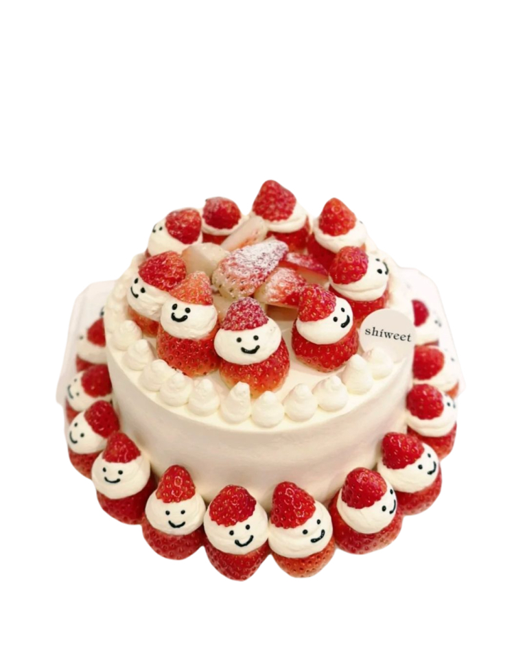 Christmas Fresh Cream Strawberry Birthday Cake a