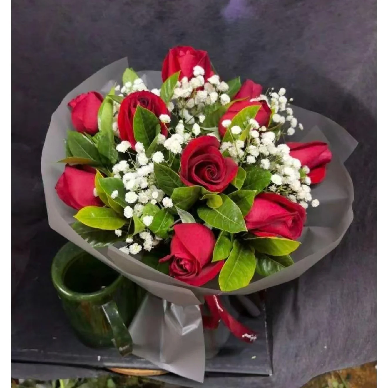 Crimson Charm Delight bouquet delivered to customer in China