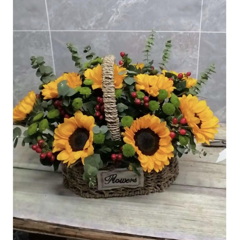 Sunflower Joy Basket