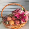 Fruits Basket - Roses, Lilies, Grapes, bananes Etc.