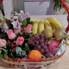 Fruits Basket - Roses, Lilies, Grapes, bananes Etc.