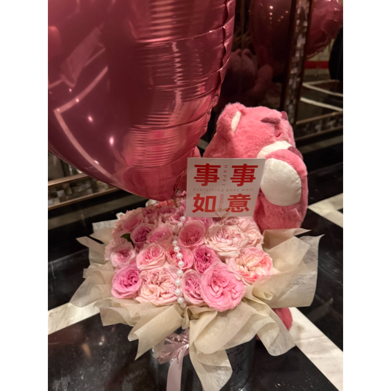 Sweet Embrace – Pink Roses & Teddy Bucket Sweet Embrace – Pink Roses & Teddy Bucket