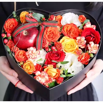 Christmas Heart of Fire Rose Gift Box Christmas Heart of Fire Rose Gift Box