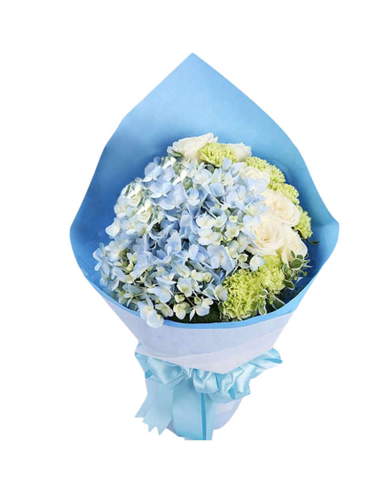 Mixed Flowers Bouquet of White Roses, Hydrangea etca