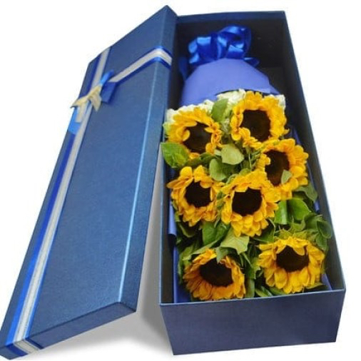 7 Sunflowers in Luxury Box