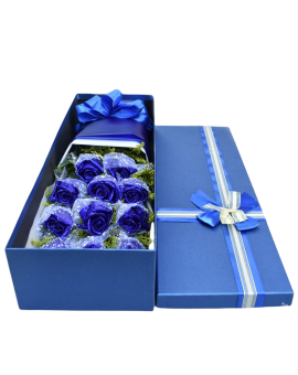 11 Blue Roses in Luxury Box