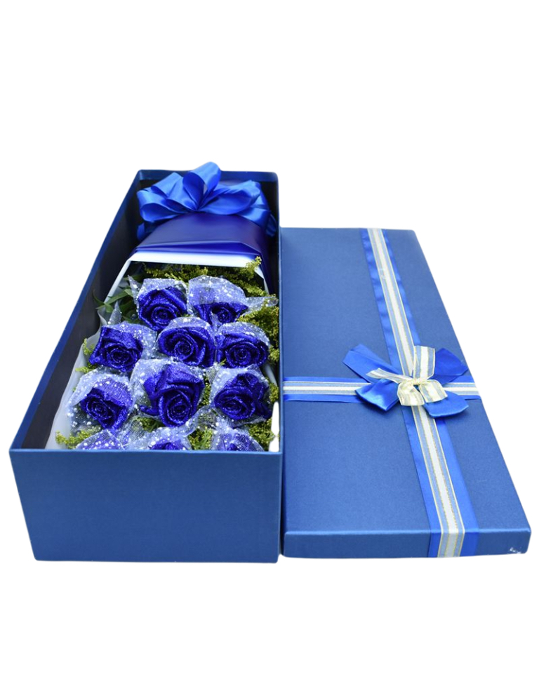 11 Blue Roses in Luxury Boxa