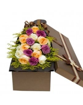 20 Mixed Roses in Luxury Box