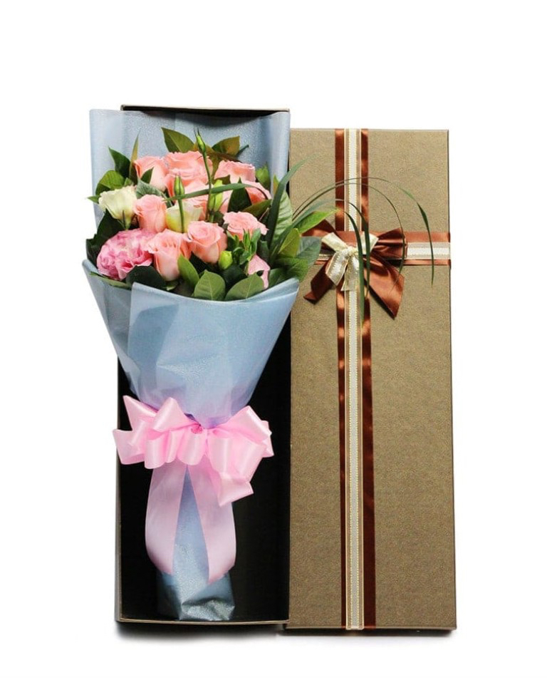 11 Pink Roses in Luxuy Boxa