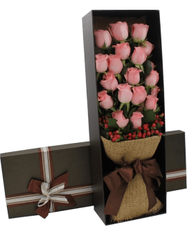 20 Pink Roses in Luxuy Box
