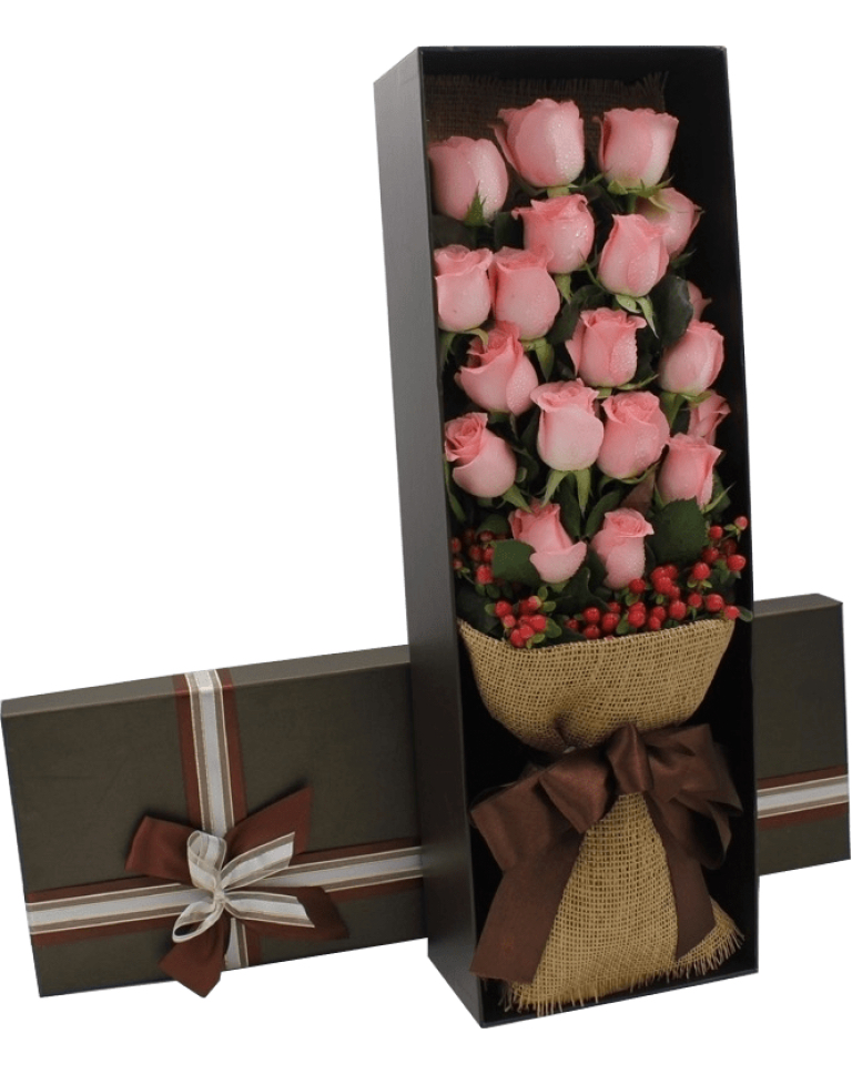 20 Pink Roses in Luxuy Boxa