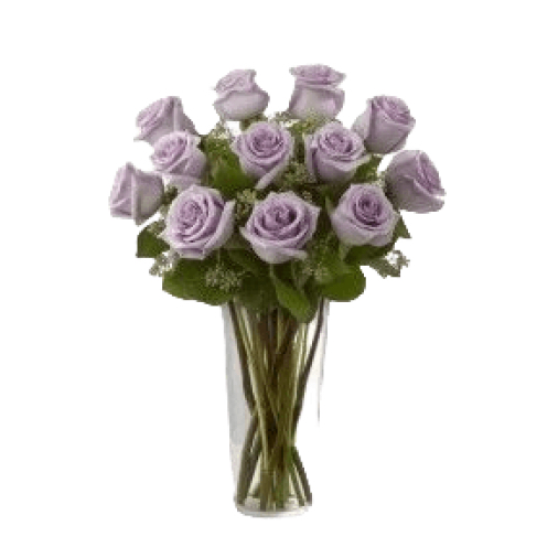 11 Purple Roses in Vase