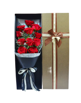 11 Red Roses in Luxury Box