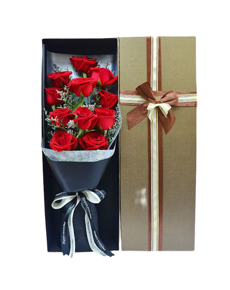 11 Red Roses in Luxury Boxa