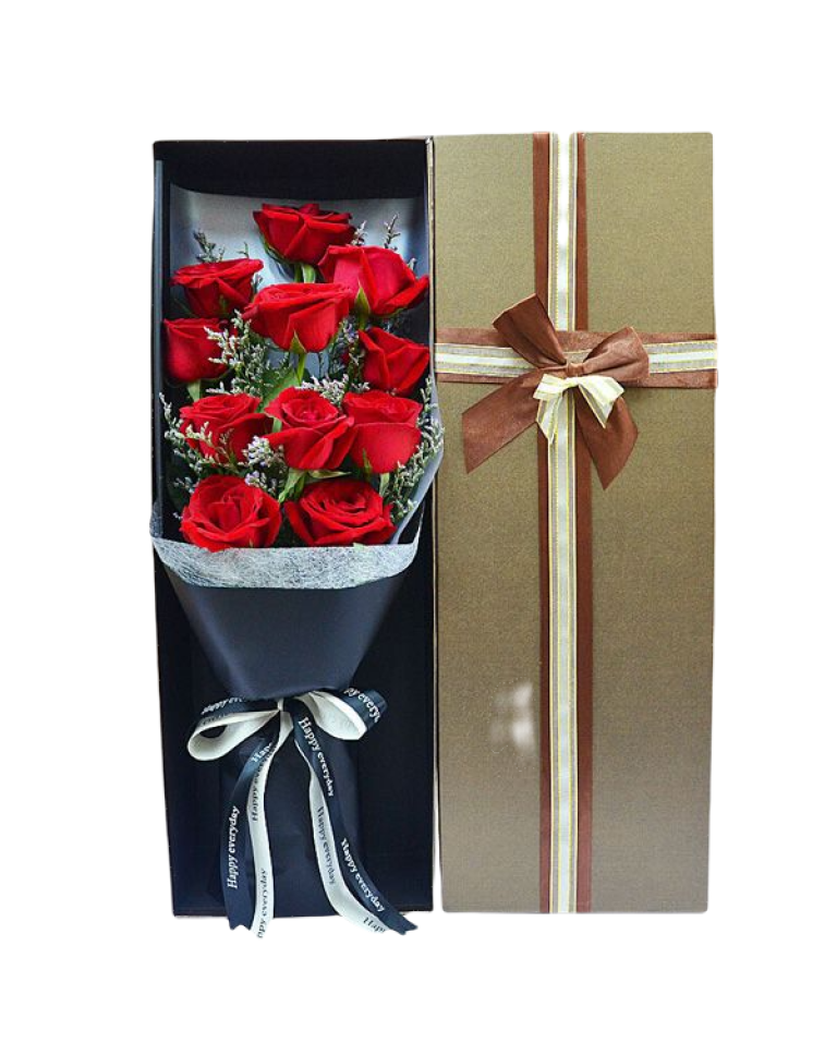 11 Red Roses in Luxury Box