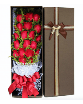 19 Red Roses in Luxury Box