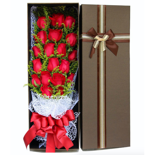 19 Red Roses in Luxury Box