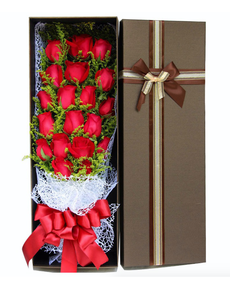 19 Red Roses in Luxury Box
