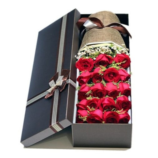 19 Red Roses in Luxury Box