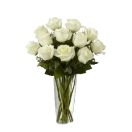 Dozen White Roses in Vase Dozen White Roses in Vase