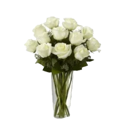 Dozen White Roses in Vase Dozen White Roses in Vase